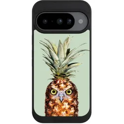 Nivocase Handyhülle für Google Pixel 10 Hülle NIVOpure Case Schwarz Ananas Eule Vogel (Google Pixel 10), Smartphone Hülle, Schwarz