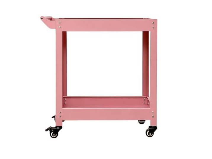 Rv2sGf3kH Küchenwagen Rollbarer Aufbewahrungswagen mit Rädern, Pflanzen- und Snack-Organizer-Regal for Zuhause(Pink)