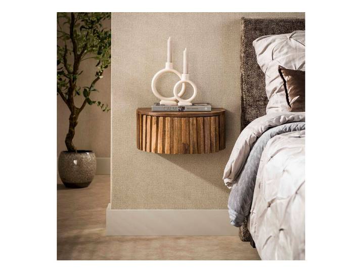 Sitheim® Nachttisch Ridge schwebend 1 Schublade / Massiv Mango sand