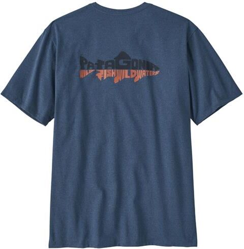 Patagonia Mens Wild Waterline Pocket Responsibili-Tee, Utility Blue L