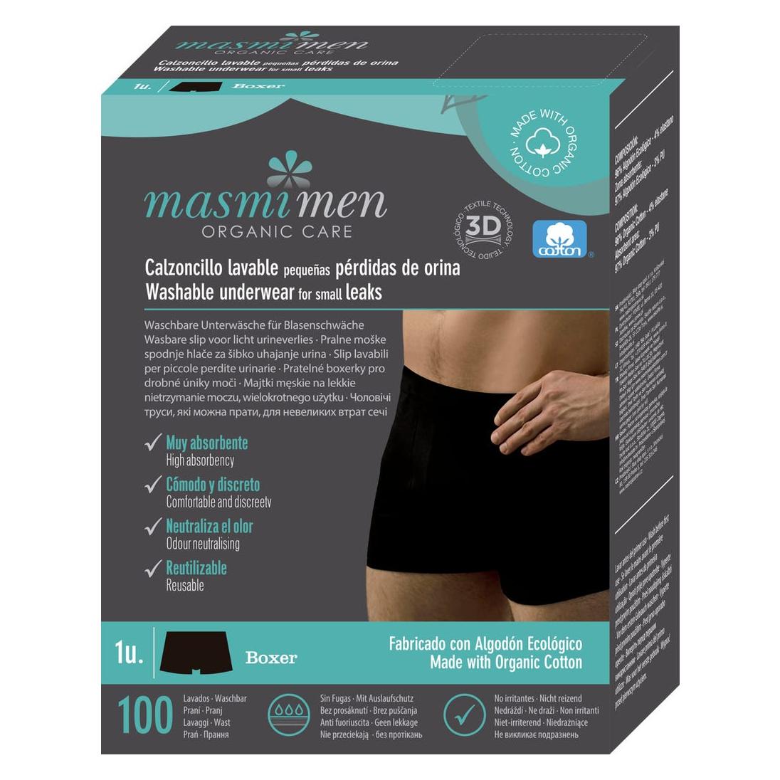 Masmi Bio Inkontinenz Men Boxershort Schwarz Gröse: XL - Reuse (1x, XL) (XBO-SCT-1150)