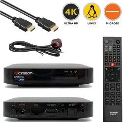 K.A.B. OCTAGON SX 988 4K UHD IP H.265 HEVC IPTV Smart TV Top Box (CI+-Schacht), TV Receiver, Schwarz
