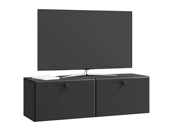 GKHPYURE TV-Schrank zur Wandmontage, 98 x 31 x 30 cm, Schwarz Technisches Holz, 90-Grad-Türen, großer Raum, einfache Reinigung