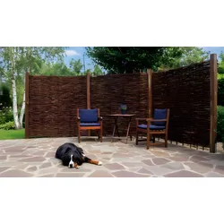 Weidengeflechtzaun Lech 180 x 120 cm – Sichtschutz aus Weide – rustikaler Weidenzaun – Sichtschutzzaun für Garten & Terrasse