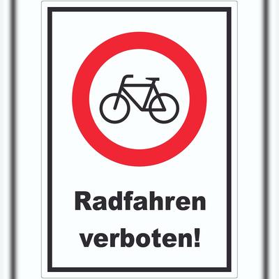 HB-Druck Radfahren verboten Aufkleber A7 (74x105mm)