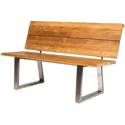 Diamond Garden Bank PISA 140 cm, Edelstahl / Recycled Teak