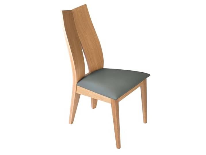 treesure Exklusiver Esszimmerstuhl aus Eiche mit Kunstlederbezug - Elegantes Design, ergonomisch geformt - Perfekt für Küche, Esszimmer, Büro oder Wohnzimmer (Eiche, Grau)