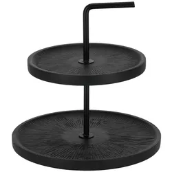Jens Living JENS Living Etagere : 2-stufig aus Mangoholz & Metall für Snacks & Deko Farbe Schwarz