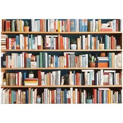 FOTOTAPETE Bibliothek Bücher Braun 250x175 cm