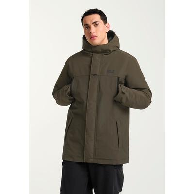 Winterjacke JACK WOLFSKIN "GLACIER SHIELD JKT M", Herren, Gr. M, braun (obsidian mos), Obermaterial: 100% Polyamid. Futter: 100% Polyester. Wattierung: 100% Polyester, normal, Jacken Winterjacke, wasserdicht, winddicht, atmungsaktiv