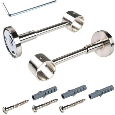 Träger LIEDECO, silber (edelstahlfarben), L:14,5cm Ø:2,8cm, Gardinenstangenhalterungen, für Gardinenstangen Ø 28 mm