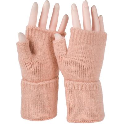 Strickhandschuhe STYLEBREAKER "Fingerlose Strickhandschuhe Einfarbig", Damen, rosa (rose), Obermaterial: 100% Polyacryl PAN., Modisch, Handschuhe
