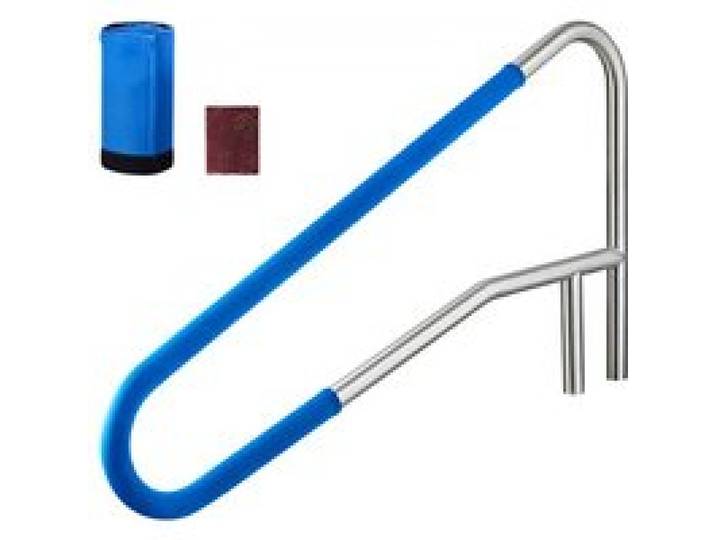 VEVOR Schwimmbad Handlauf, 1371x48x813 mm, 100 kg Tragfähigkeit, Pool Haltegriff aus Edelstahl 304, abnehmbare rutschfeste Hülse, Einbau-/ Bodenmontage, Einstiegshilfe für Poolbereich & Wasserparks