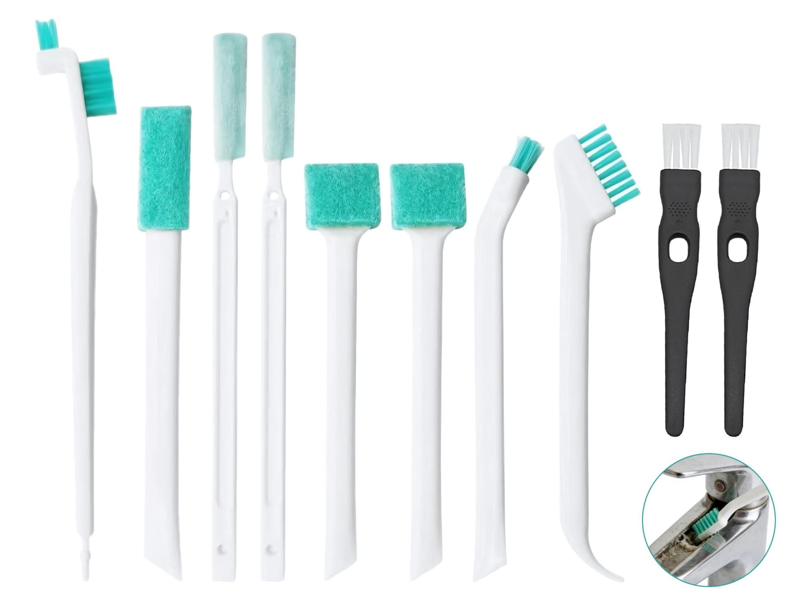 Solidchoice Set van 10 multifunctionele schoonmaakborstels voor huis en keuken
