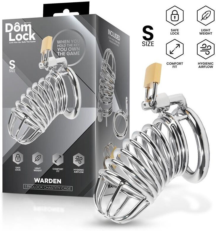 DOMLOCK Cage pour pénis avec anneau et cadenas pour jeu de domination