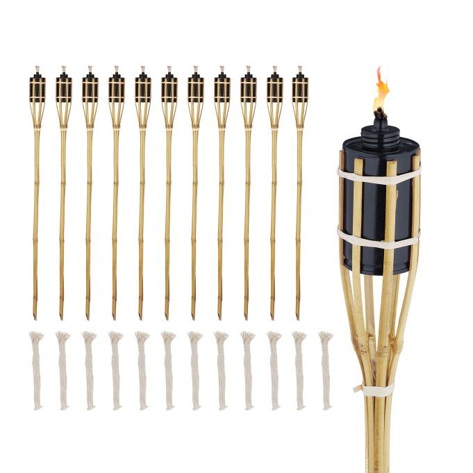 Relaxdays Set van 12 tuinfakkels, 90 cm