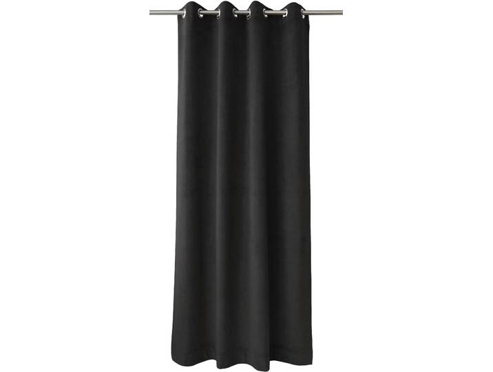 Vorhang APELT TASSILO Gr. 1, schwarz, B:135cm H:245cm, Polyester, Gardinen, Vorhang, HxB: 245x135, Tassilo, Ösenschal mit Mettalösen