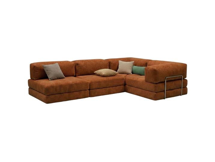 Bettsofa Kanyon Ziegelrot 100% RIBBED PLUSH FABRIC B 300 T 100 cm - Bettsofa