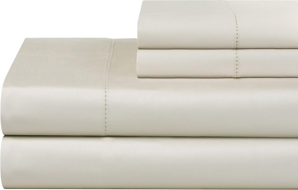 Luxe beige laken set met 600 draad telling voor Queen bedden
