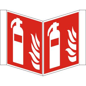 Abtec Hinweisschild ISO 7010 F001 Kunststoff, Nasenschild, 20 x 20 cm, Brandschutz, Feuerlöscher