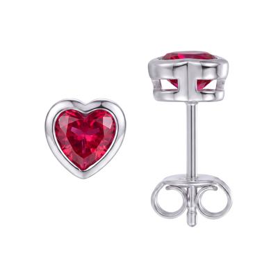 Paar Ohrstecker JOBO, silber (silber 925), Ohrringe, Damen, Silber 925 (Sterlingsilber), Herz 925 Silber mit Zirkonia