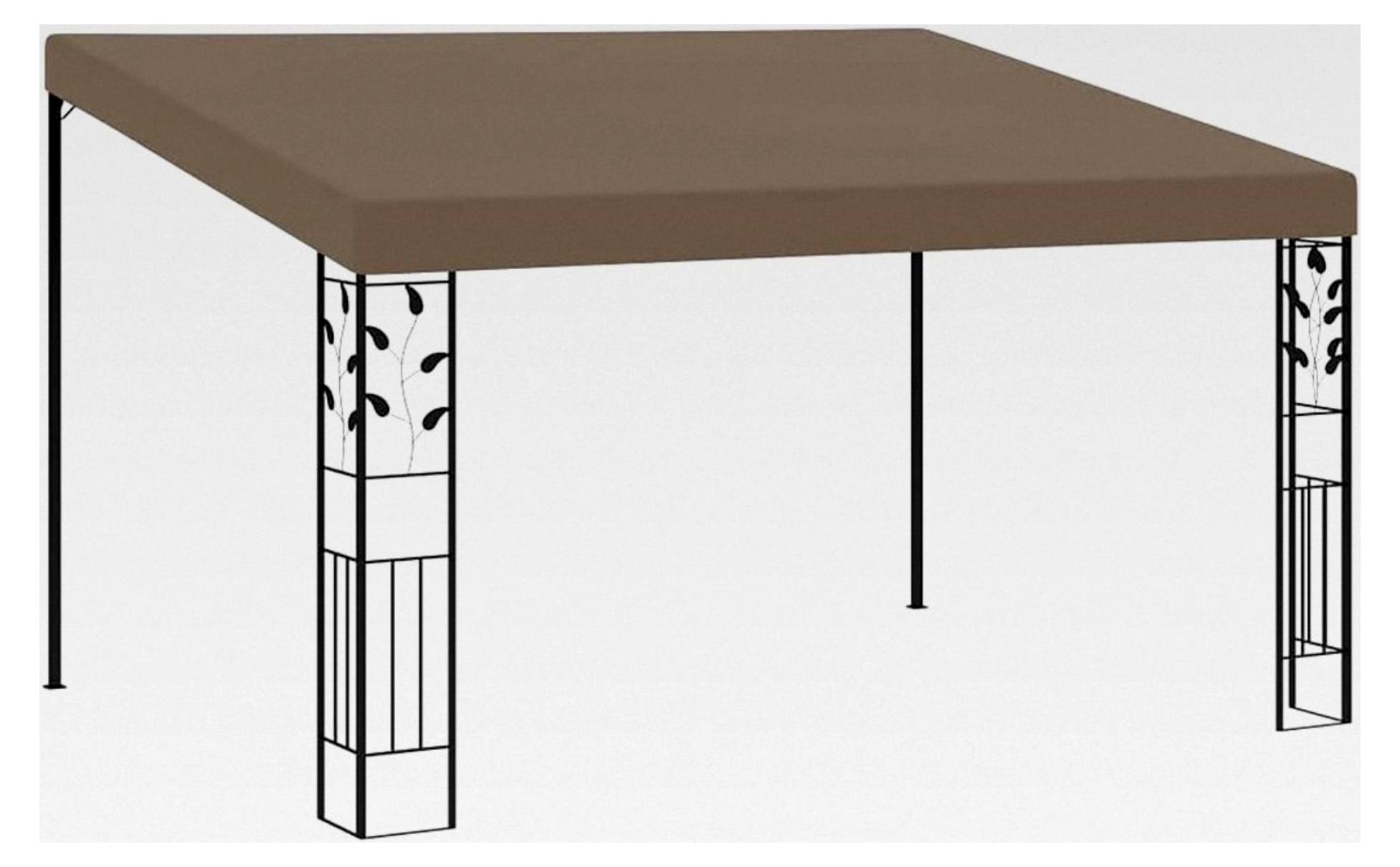 Wandpavillon Anbaupavillon Sonnenschutz Pergola Gartenpavillon Terrassendach Überdachung Gartenzelt Partyzelt 4x3x2,5m Taupe