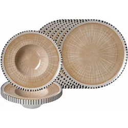 Ritzenhoff & Breker, Geschirrset, Natura Pizza- und Pasta-Set (12 Stk.)