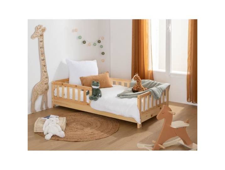 Lit cabane Montessori WEB2O 80x160 cm bois naturel armature à monter
