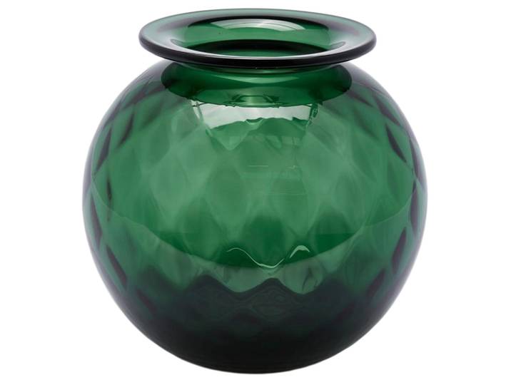 Vase Optisches Glas Flaschengrün H: 19 cm Edg