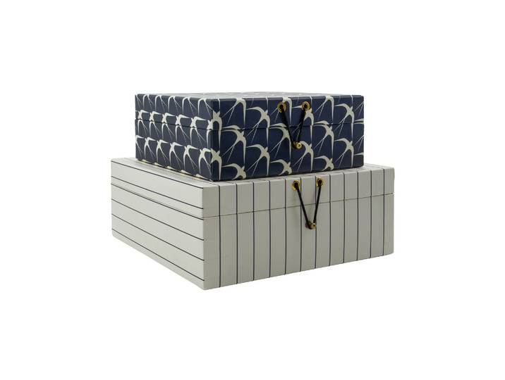 Boîtes de rangement (lot de 2) en carton Sable et Gris foncé HDKe
