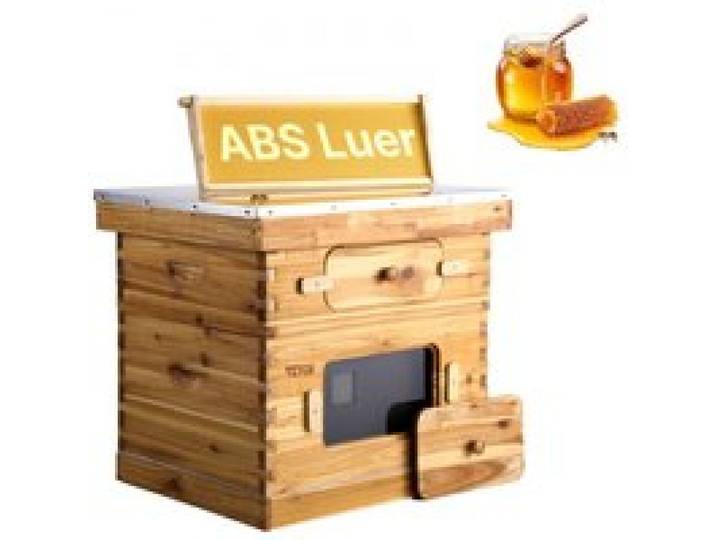 VEVOR Bienenstock, 20 Rahmen, Bienenbeute Zander, mit Bienenwachs beschichtetes Tannenholz, 1 tiefer + 1 mittlerer Bienenkasten, Langstroth-Bienenstock-Set, transparente Acrylfenster mit Fundamenten