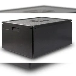 Isothermischer Behälter 80L schwarzes Polypropylen EPP/PPE für den Transport von Behältern 60 x 40cm - Öffnung von oben - T°C von -40°C bis +100°C