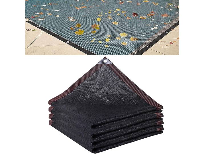 Filet à feuilles pour piscine, couverture d'écran pour piscines rectangulaires creusées et hors sol, couverture d'écran de piscine à mailles fines, filet d'étang pour couvrir