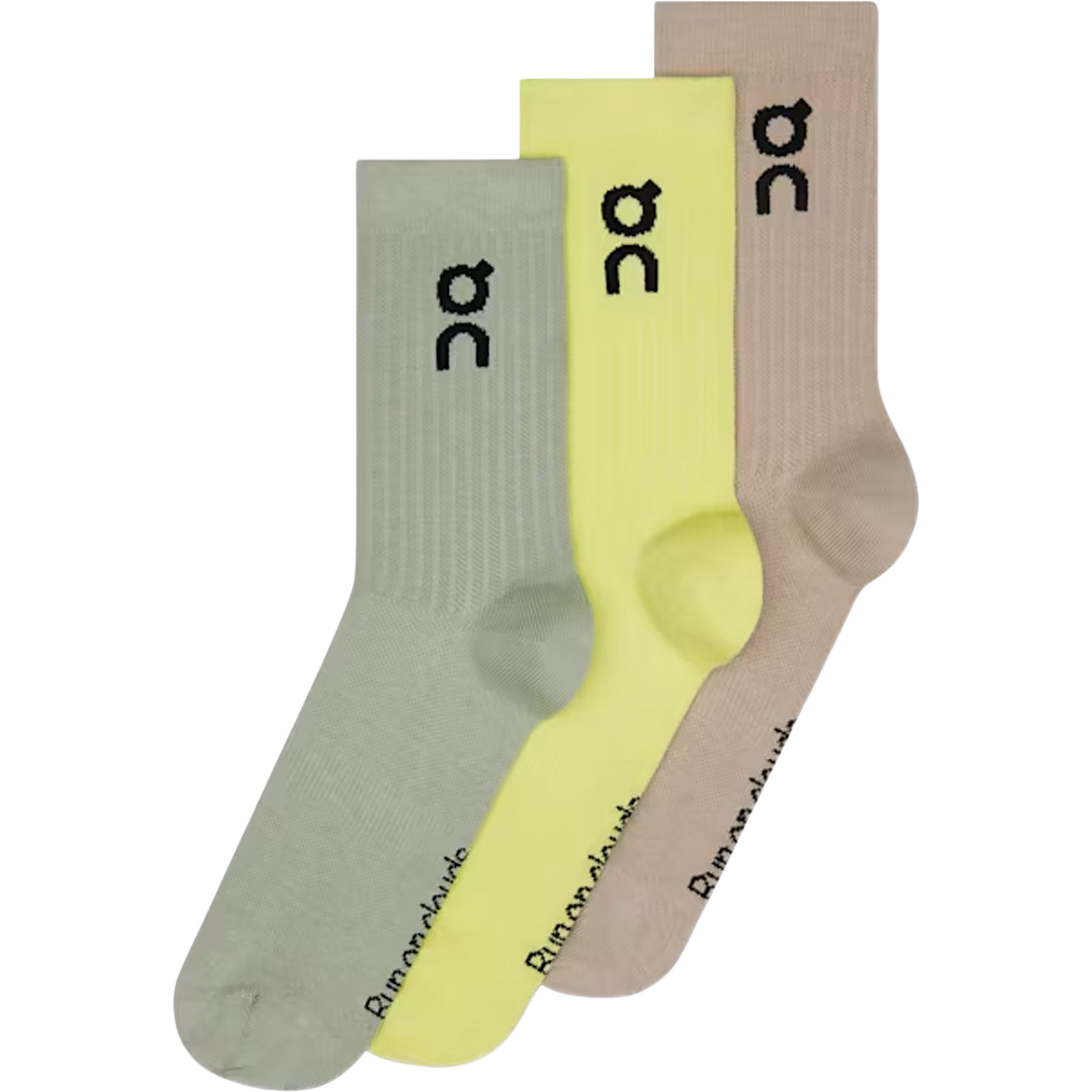 On Logo High 3er Pack Freizeitsocken beige Größe 47 Lifestyle