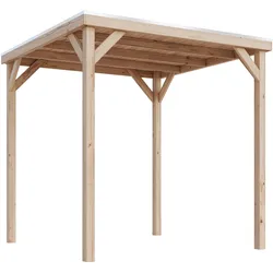 Karibu Pavillon Cubeco mit Flachdach Ohne Verlängerung inkl. gratis H-Pfostenanker