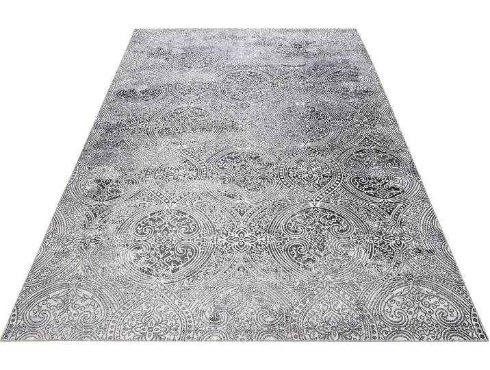 Teppich WECON HOME Grace , grau, B:120cm H:6mm L:170cm, Polyester, Teppiche, Teppich, Vintage Look, Used Look, moderner Kurzflor, Wohnzimmer