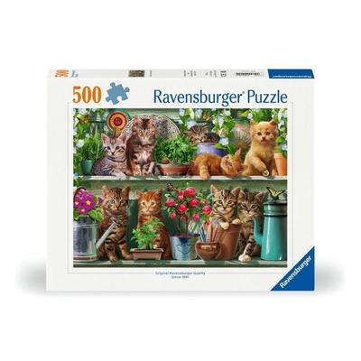 Erwachsenenpuzzle 500 Teile - Katzen im Regal