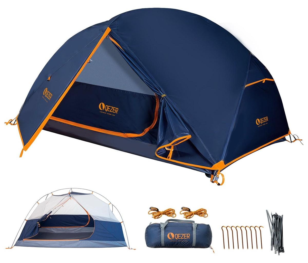 Kuppelzelt Campingzelt Ultraleicht - Wasserdicht und winddicht - 230 x 260 x 120 cm - 2,3 kg - Für Wandern und Camping