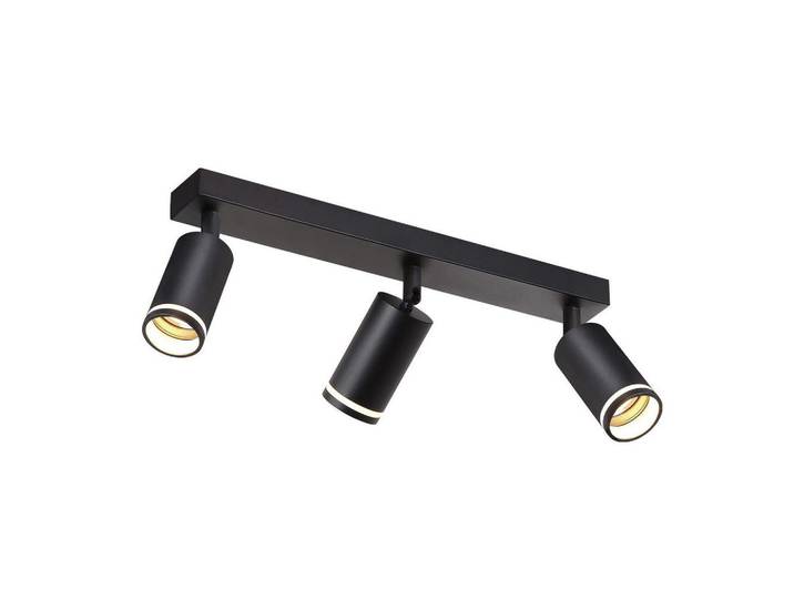 Nettlife Deckenstrahler Staffelstein 3-flammig 43/5/17 cm, Schwarz, Metall, Gu10, 5x17x43 cm, Lampen & Leuchten, Innenbeleuchtung, Spots & Strahler, Deckenspots