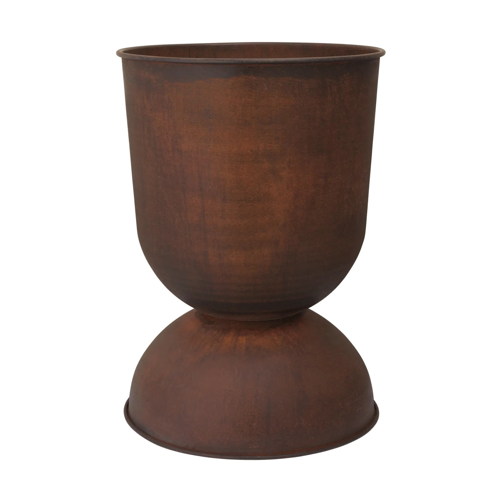 Ferm Living Hourglass bloempot groot Ø50 cm Roest
