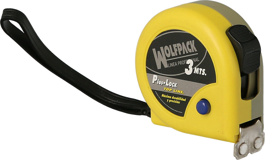 Wolfpack magnetische meetlint, geel, 3 meter / 16 mm, met rem