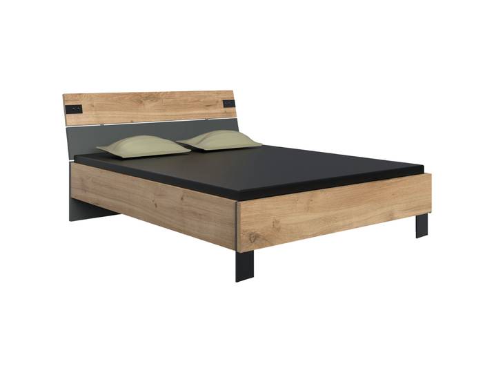 Bett Malma Holzwerkstoff Eiche 160 x 200 cm - Bett
