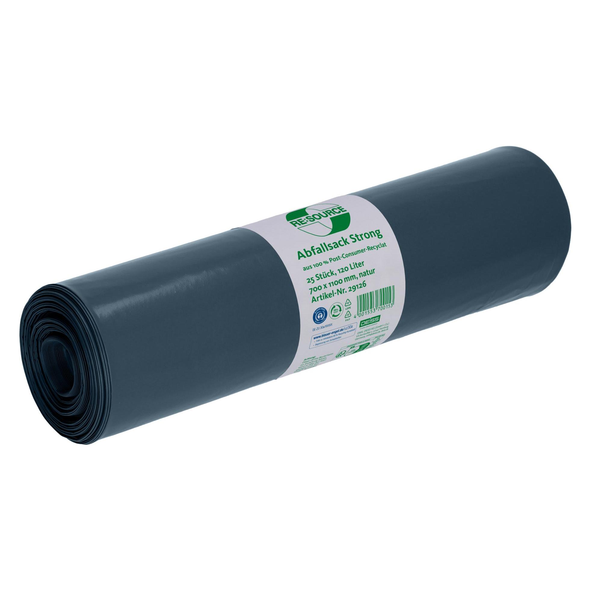 Deiss Abfallsäcke Str Recycl-LDPE 120 l natur (25x, 120 l) (29126)