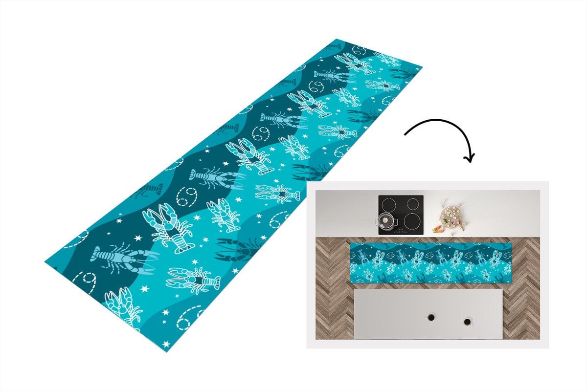 Zodiac Keukenloper Kreeft Design Vinyl - 240 x 60 cm