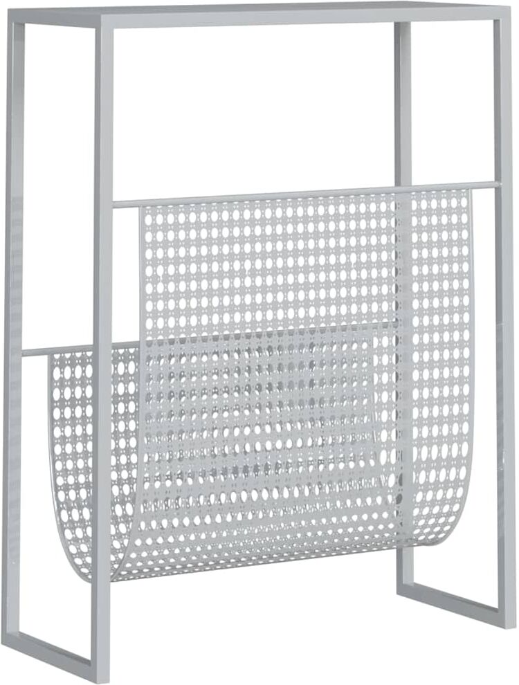 vidaXL Revistero de acero plateado 35x15x45 cm Plateado