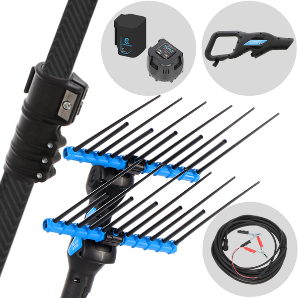 Campagnola Alice STAR ECO Plug-in - Abbacchiatore elettrico a batteria 21.6V 5Ah - Asta telescopica in carbonio 210/280 cm