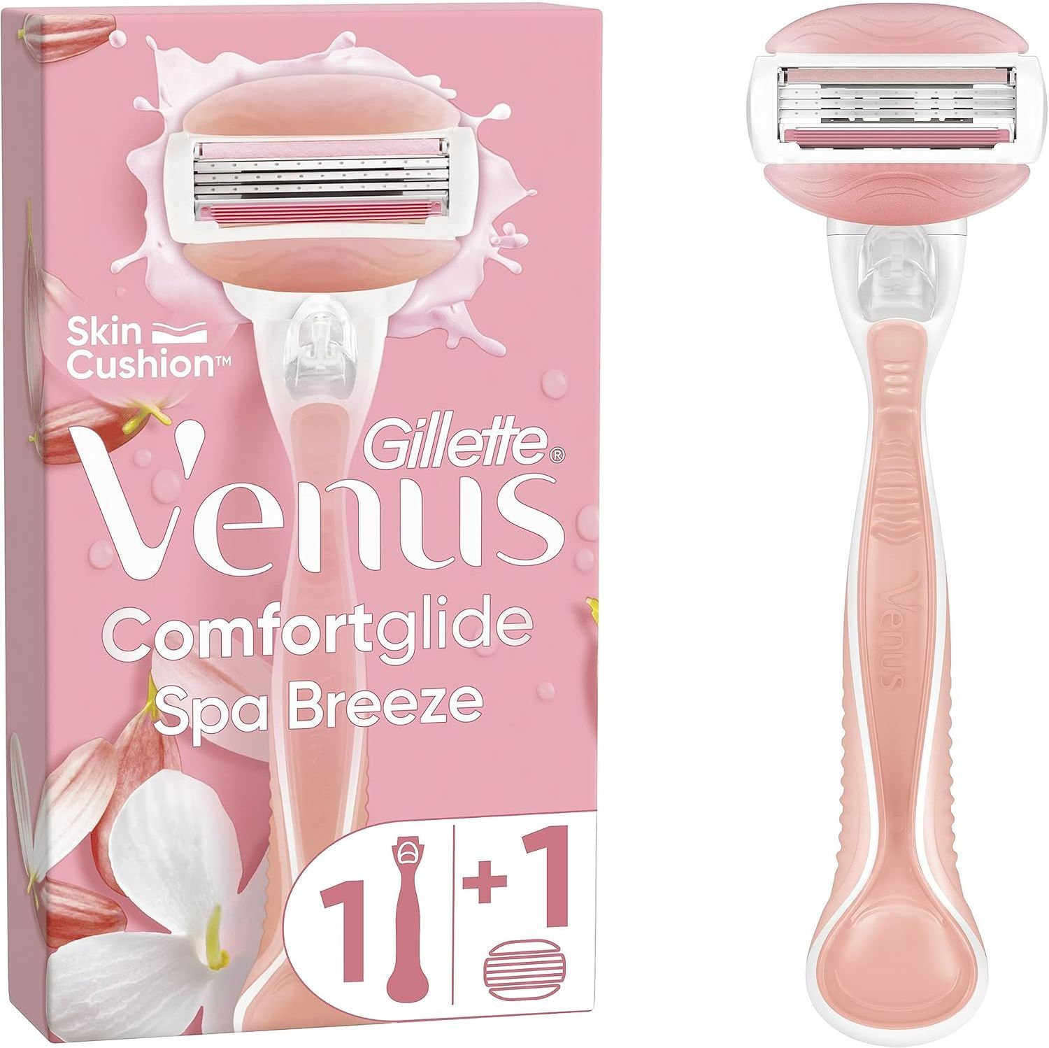 Gillette Venus Comfortglide Spa Breeze Women’s Razor (1 Handle + 1 Blade), New
