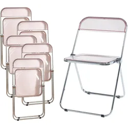 En.Casa, Stühle, Klappstuhl Pornainen 6er Set Rosa, transparent (6x)