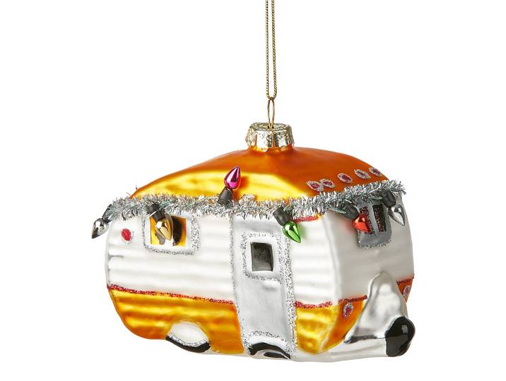 Décoration de Noël caravane 6 x 9 x 10cm Jaune/Jaune