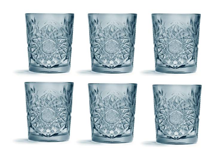 Schnapsglas ONIT Hobstar , blau, H:10,6cm Ø:8,9cm, Glas, Trinkgefässe, Schnapsglas